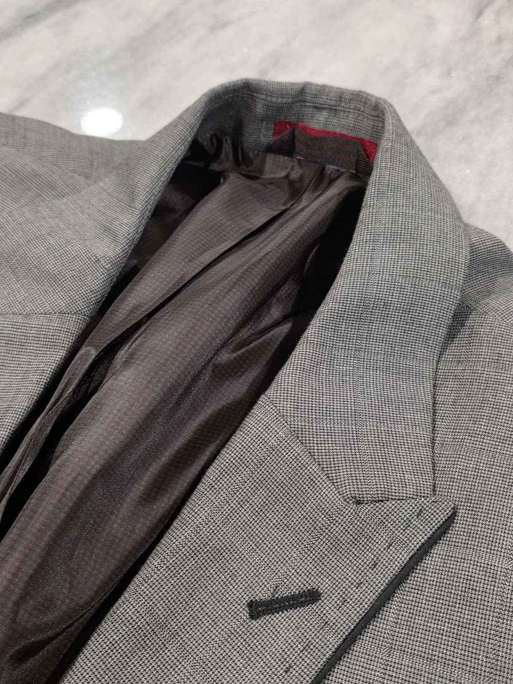XL 46-48 Men's Alfani Slim Fit Stretch Blazer Gray Peak Lapel Sport Coat Soft
